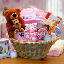 "Deluxe Welcome Home Precious  Baby Basket     Available in Pink, Blue or Teal/ Yellow"